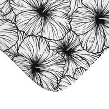 Load image into Gallery viewer, Hibiscus Bath Mat (B&W)