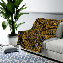 Load image into Gallery viewer, Tribal Velveteen Plush Blanket (Yellow)