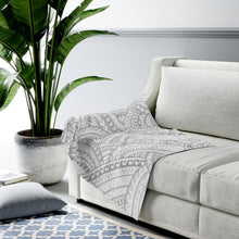 Load image into Gallery viewer, Tribal Velveteen Plush Blanket (White)