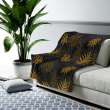 Load image into Gallery viewer, Laua’e Velveteen Plush Blanket (Yellow)