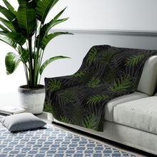 Load image into Gallery viewer, Laua’e Velveteen Plush Blanket (Green)