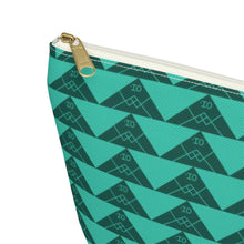 Load image into Gallery viewer, ‘Io Script Accessory Pouch w T-bottom (Teal)