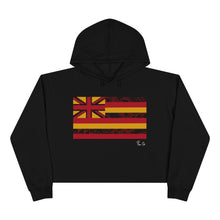 Load image into Gallery viewer, Kanaka Kollection Tribal Flag Cropped Hoodie (Red)