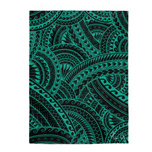 Load image into Gallery viewer, Tribal Velveteen Plush Blanket (Teal)