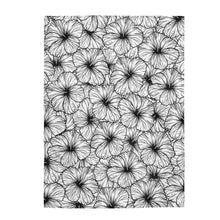 Load image into Gallery viewer, Hibiscus Velveteen Plush Blanket (B&W)