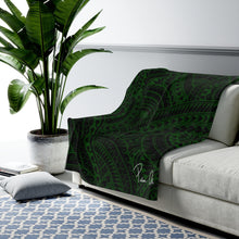 Load image into Gallery viewer, Tribal Velveteen Plush Blanket (Green)