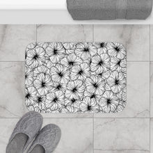 Load image into Gallery viewer, Hibiscus Bath Mat (B&W)