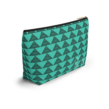 Load image into Gallery viewer, ‘Io Script Accessory Pouch w T-bottom (Teal)