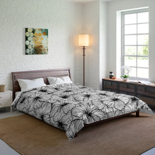 Load image into Gallery viewer, Hibiscus Comforter (B&W)