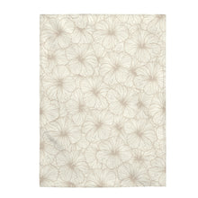 Load image into Gallery viewer, Hibiscus Velveteen Plush Blanket (Off White)