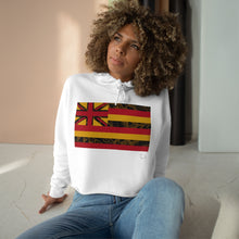 Load image into Gallery viewer, Kanaka Kollection Tribal Flag Cropped Hoodie (Yellow)