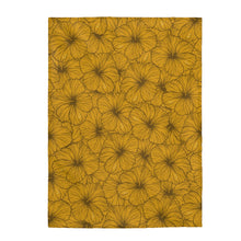 Load image into Gallery viewer, Hibiscus Velveteen Plush Blanket (Yellow)