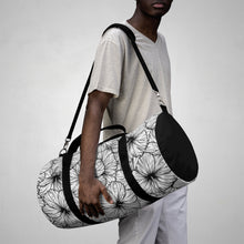 Load image into Gallery viewer, Hibiscus Duffel Bag (B&W)