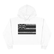 Load image into Gallery viewer, Kanaka Kollection Tribal Flag Cropped Hoodie (B&W)