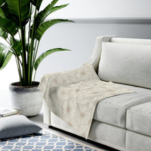 Load image into Gallery viewer, Hibiscus Velveteen Plush Blanket (Off White)