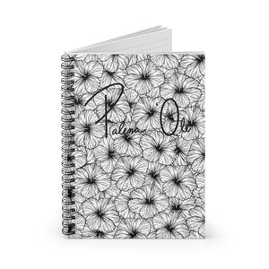 Hibiscus Spiral Notebook - Ruled Line (B&W)