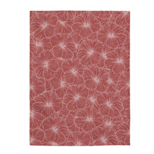 Load image into Gallery viewer, Hibiscus Velveteen Plush Blanket (Light Pink)