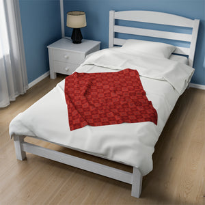 Ulu Quilt Velveteen Plush Blanket (Light Red)