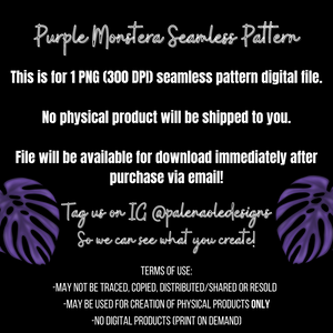 Purple Monstera Seamless Pattern