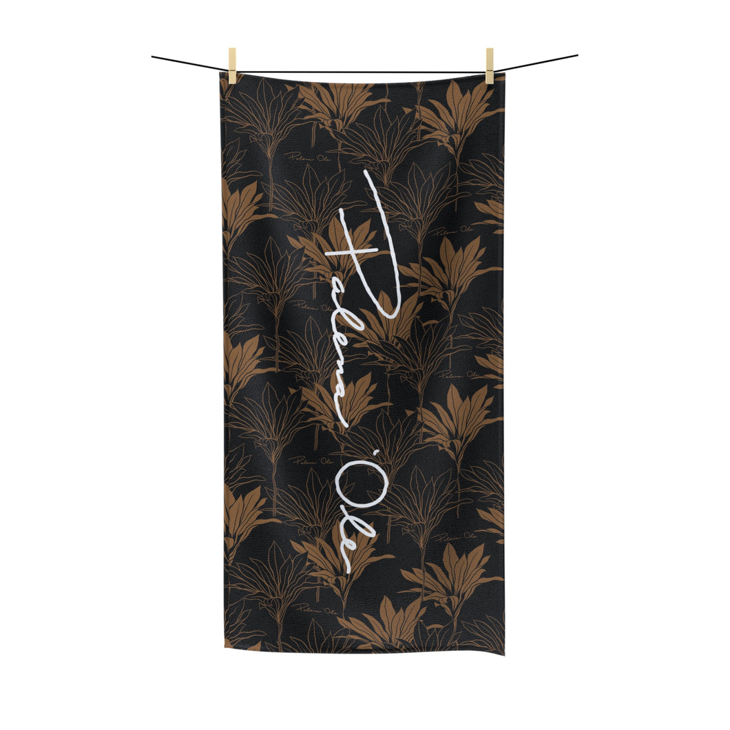 Kī Polycotton Script Towel (Brown)