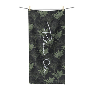Kī Polycotton Script Towel (Gray/Sage)