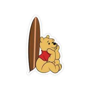 Makapu’u Bear Transparent Sticker (Surfer)