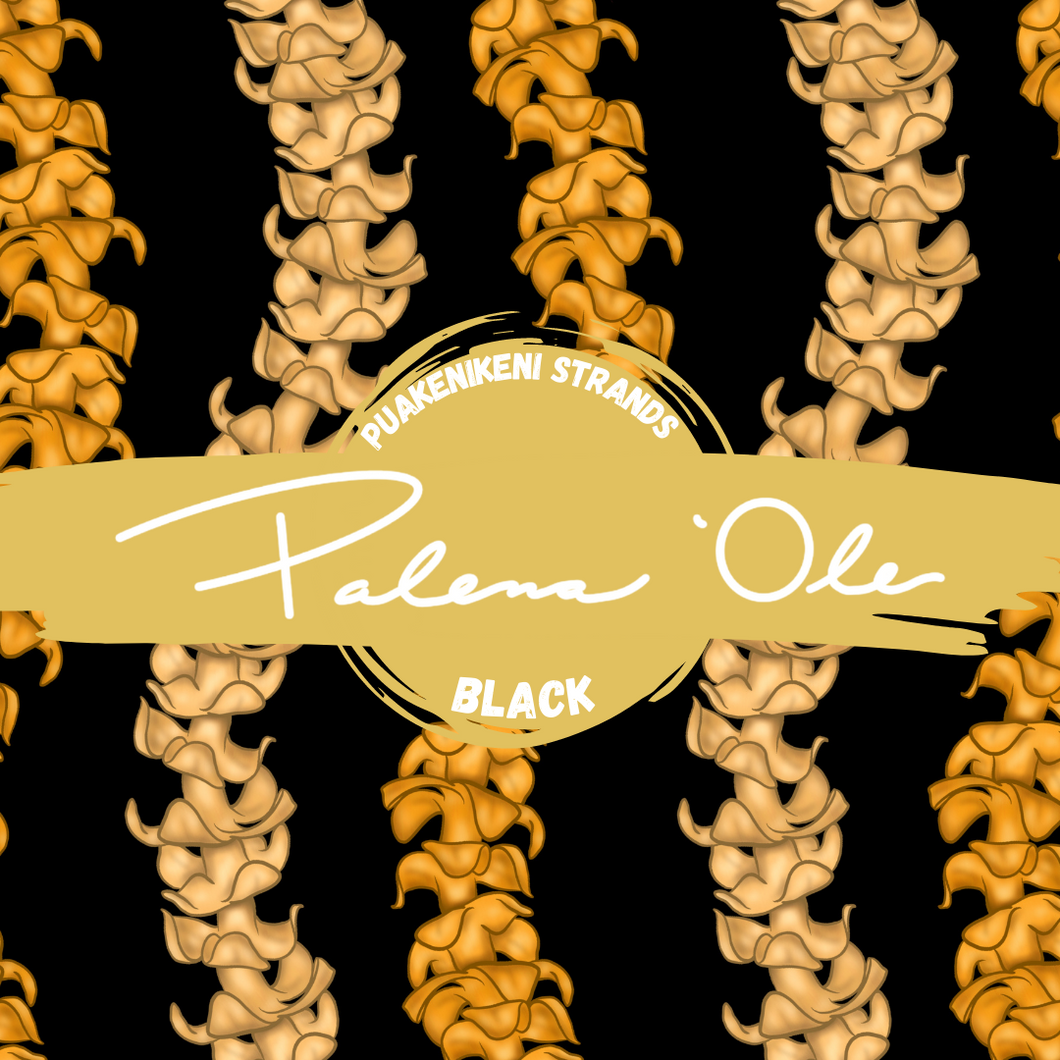Black Puakenikeni Strands Seamless Pattern