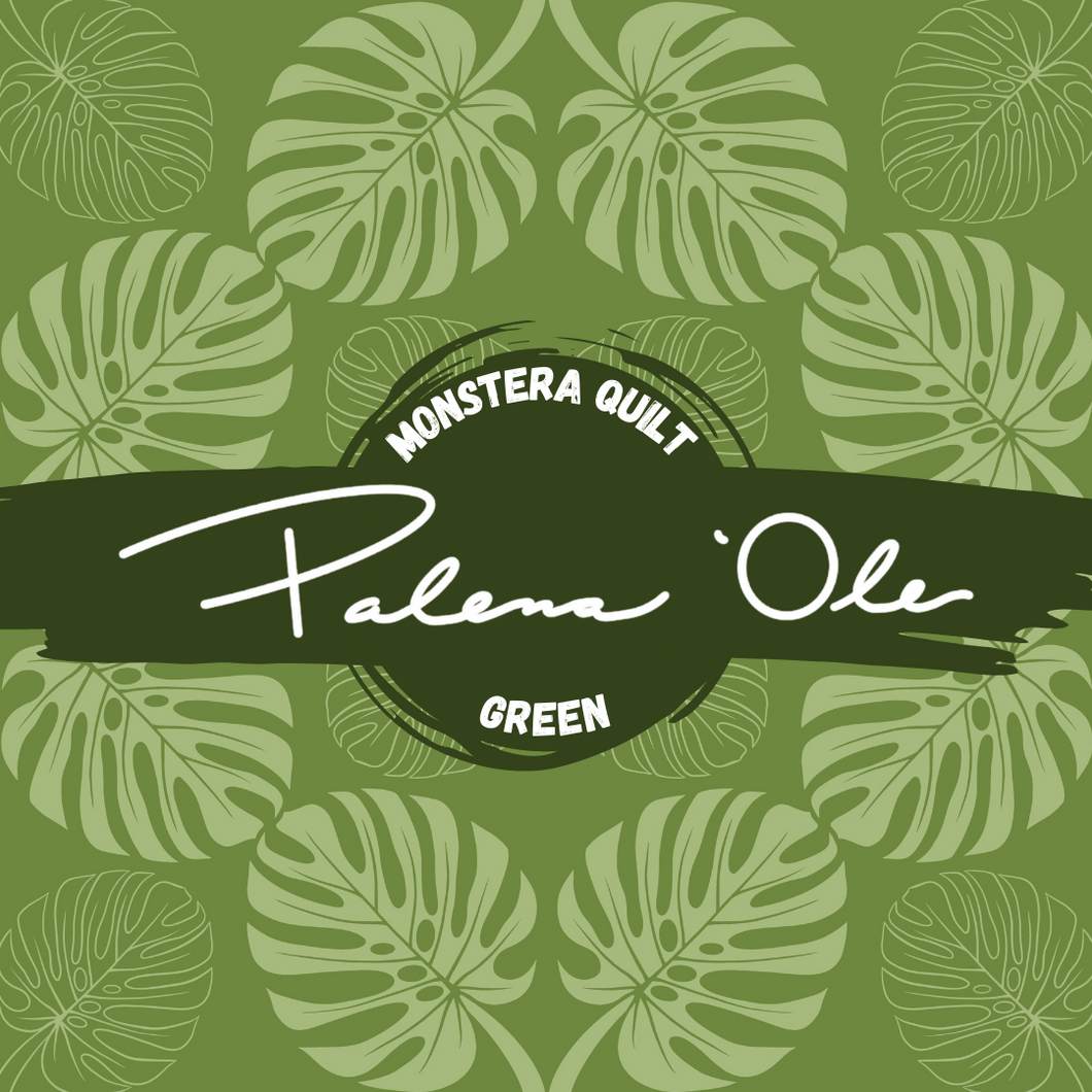 Green Monstera Quilt Seamless Pattern