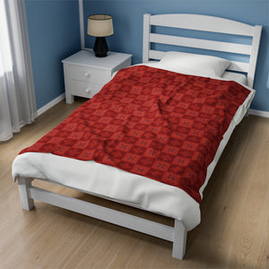 Ulu Quilt Velveteen Plush Blanket (Light Red)