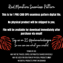 Load image into Gallery viewer, Red Monstera Seamless Pattern
