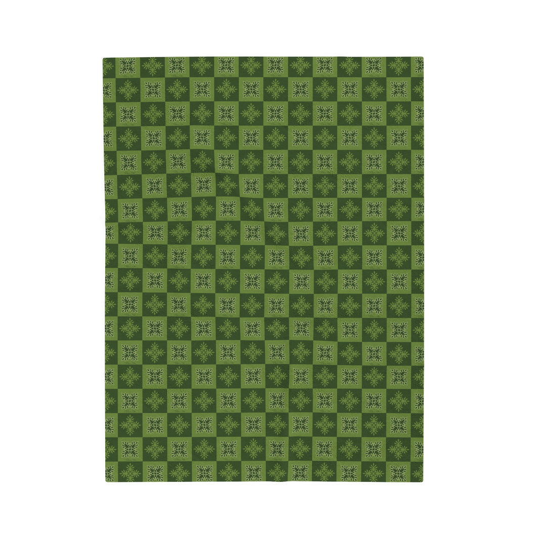 Ulu Quilt Velveteen Plush Blanket (Light Green)