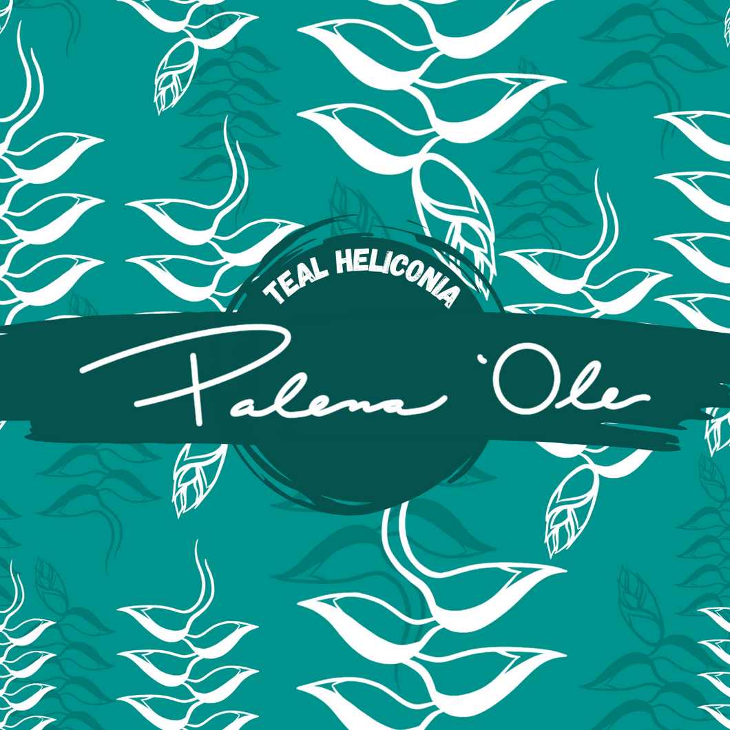Teal Heliconia Seamless Pattern