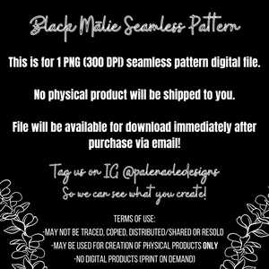 Black Mālie Seamless Pattern