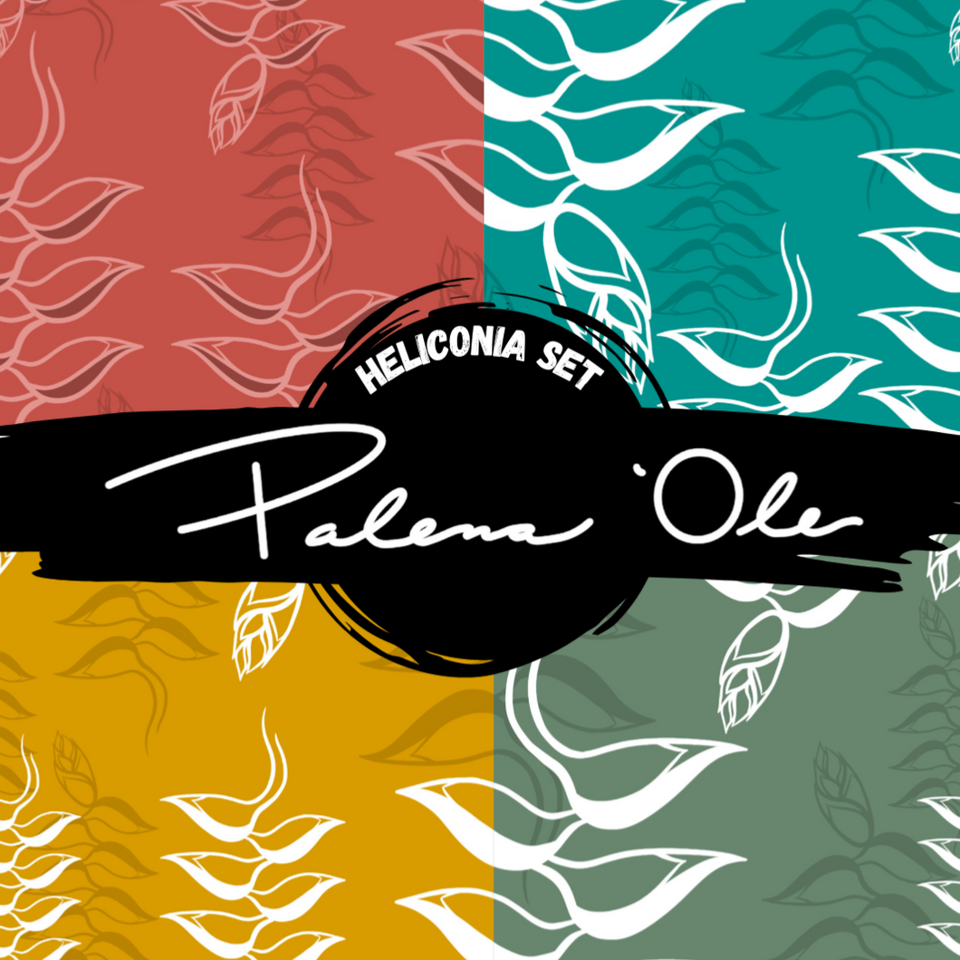 Heliconia Seamless Pattern Set (4 Files included)