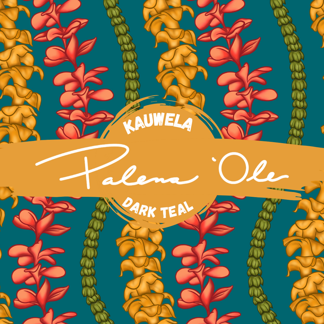 Dark Teal Kauwela Seamless Pattern