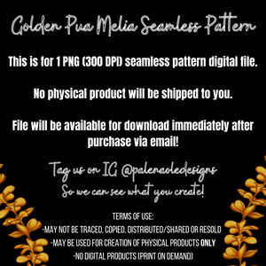 Golden Pua Melia Seamless Pattern
