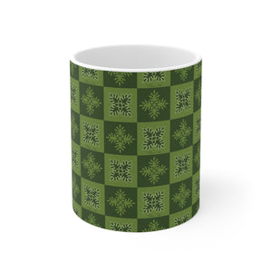 Ulu Quilt Graphic Mug 11oz (Light Green)