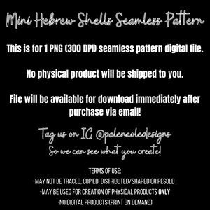 EXCLUSIVE Mini Hebrew Shells Seamless Pattern