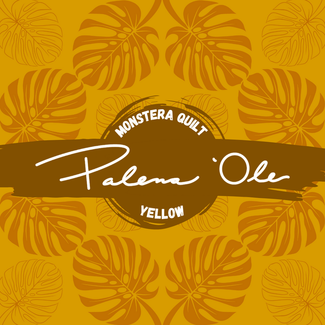 Yellow Monstera Quilt Seamless Pattern