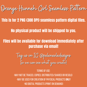Orange Hunneh Girl Seamless Pattern Set (2 Files included)