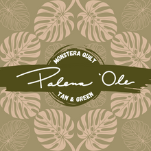 Load image into Gallery viewer, Tan &amp; Green Monstera Quilt Seamless Pattern
