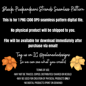 Black Puakenikeni Strands Seamless Pattern