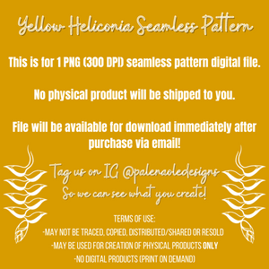 Yellow Heliconia Seamless Pattern