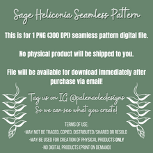 Load image into Gallery viewer, Sage Heliconia Seamless Pattern

