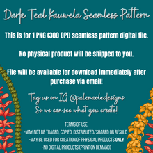 Load image into Gallery viewer, Dark Teal Kauwela Seamless Pattern
