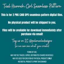 Load image into Gallery viewer, Teal Hunneh Girl Seamless Pattern Set (2 Files included)
