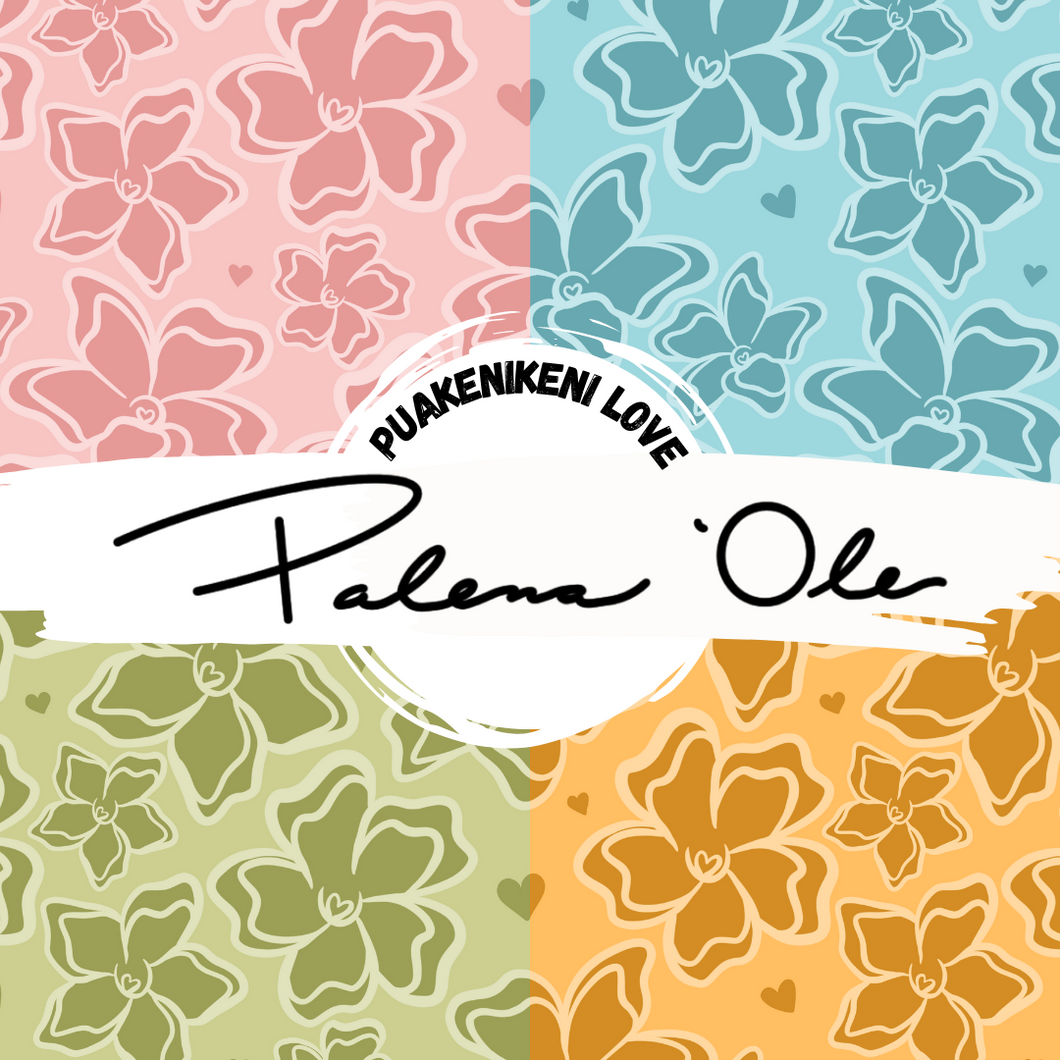 Puakenikeni Love Seamless Pattern (5 Files Included)