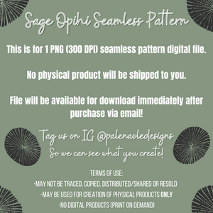 Sage Opihi Seamless Pattern