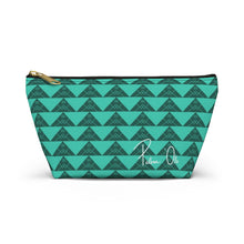 Load image into Gallery viewer, ‘Io Script Accessory Pouch w T-bottom (Teal)
