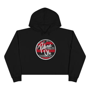 Kanaka Kollection Palena ‘Ole Flag Cropped Hoodie (Gray)